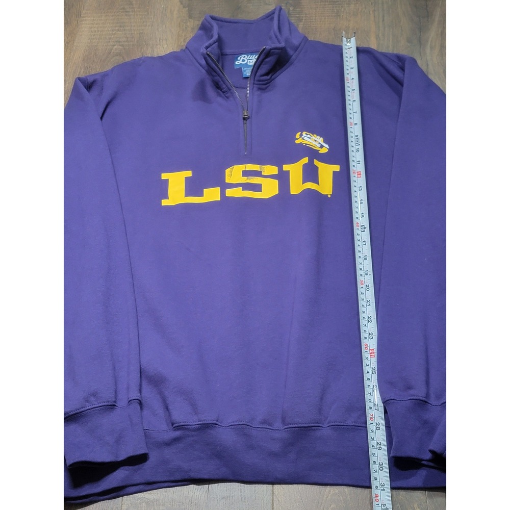 Blue 84 LSU Tigers‎ Quarter Zip Sweatshirt Mens 2XL Purple Yellow Pullover NCAA